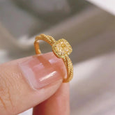 Small Sugar Cube Diamond Ring