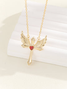 Female Romantic Angel Wings Ornament Cupid Necklace