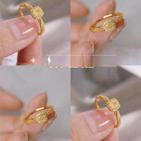 Small Sugar Cube Diamond Ring